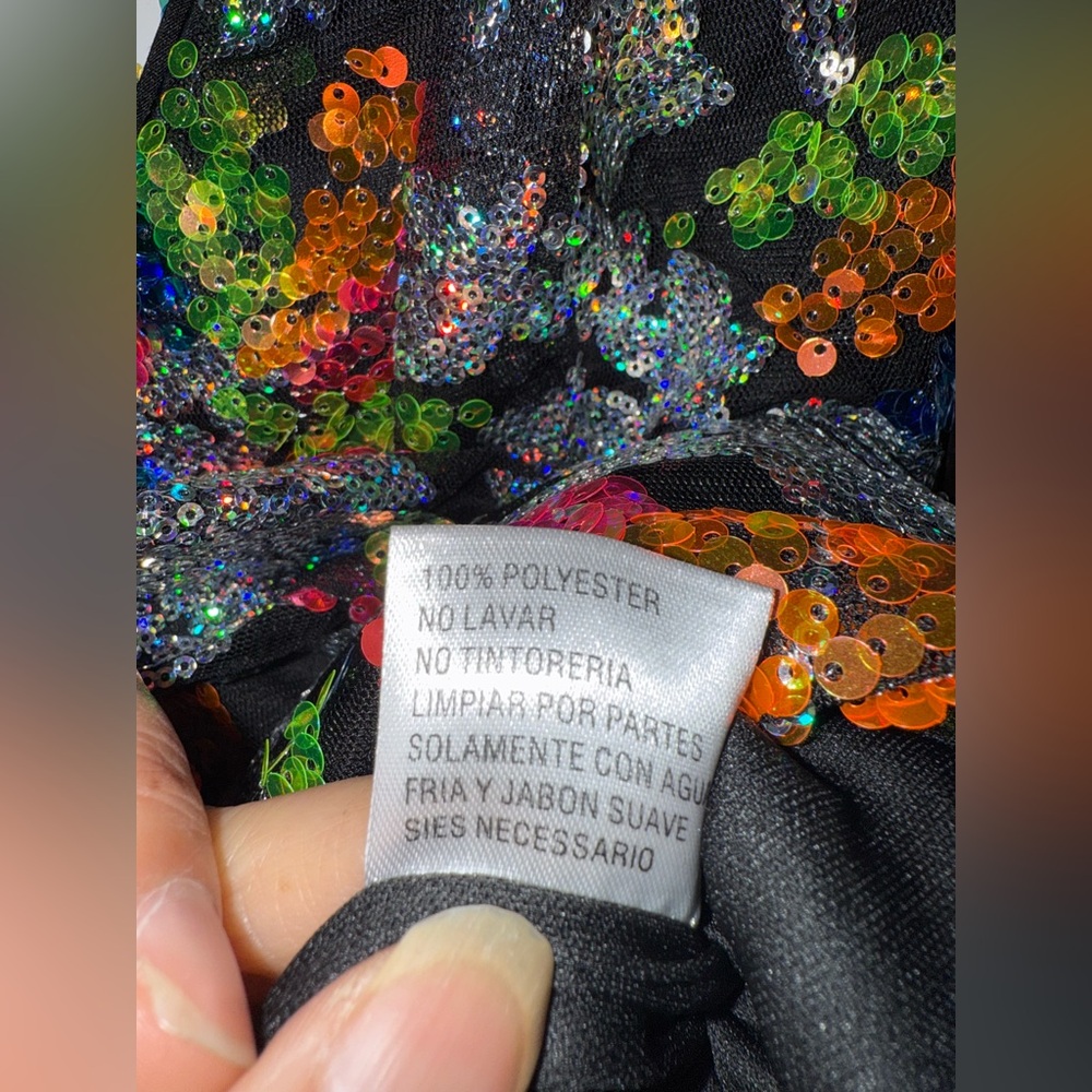 👗NWT! Mac Duggal Multicolor Floral Sequin Mini Dress - Picture 13 of 13